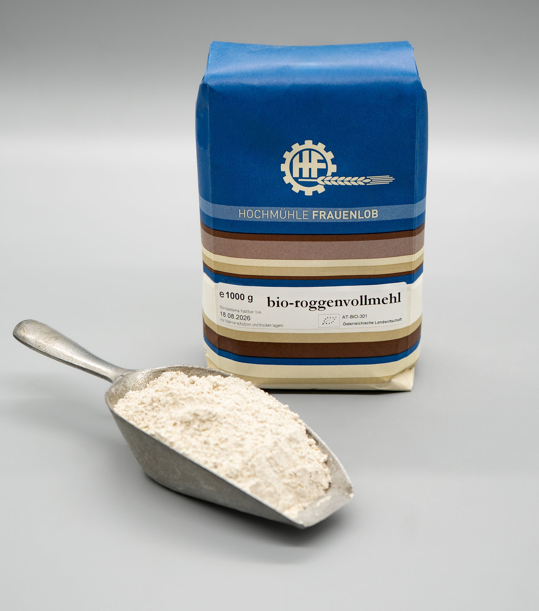 Bio-Roggenvollkornmehl (1kg)<br> Frauenlob Mühle